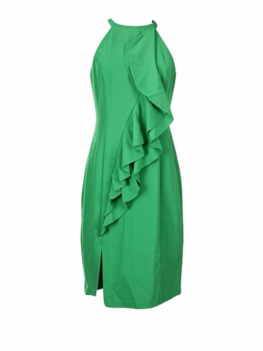 Vince Camuto Emerald Halter Ruffle Cocktail Dress